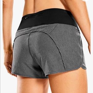 CRZ YOGA Women's Mid-Rise Quick-Dry Athletic Sports Running Workout Shorts